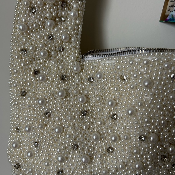 Beaded Pearl & Crystal Viral Mini Handbag - Picture 3 of 3